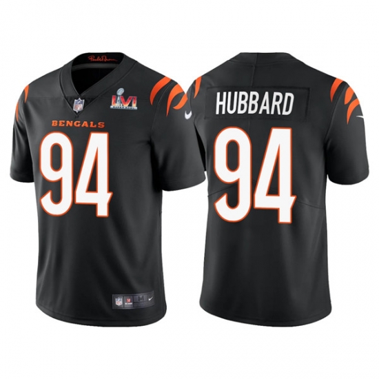 Men Cincinnati Bengals 94 Sam Hubbard 2022 Black Super Bowl LVI Vapor Limited Stitched Jersey Men Cincinnati Bengals 94 Sam Hubbard 2022 Black Super Bowl LVI Vapor Limited Stitched Jersey