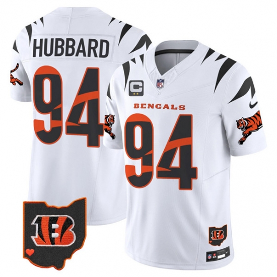 Men Cincinnati Bengals 94 Sam Hubbard White F U S E With 2 Star C Patch Special Vapor Untouchable Limited Stitched Football Jersey Men Cincinnati Bengals 94 Sam Hubbard White F U S E With 2 Star C Patch Special Vapor Untouchable Limited Stitched Football Jersey