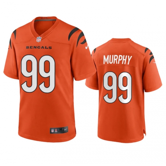 Men Cincinnati Bengals 99 Myles Murphy Orange Stitched Game Jersey Men Cincinnati Bengals 99 Myles Murphy Orange Stitched Game Jersey