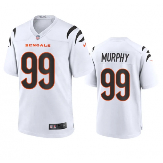 Men Cincinnati Bengals 99 Myles Murphy White Stitched Game Jersey Men Cincinnati Bengals 99 Myles Murphy White Stitched Game Jersey