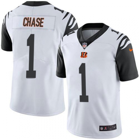 Men Nike Cincinnati Bengals 1 Ja Marr Chase Rush Limited Stitched Jersey Men Nike Cincinnati Bengals 1 Ja Marr Chase Rush Limited Stitched Jersey