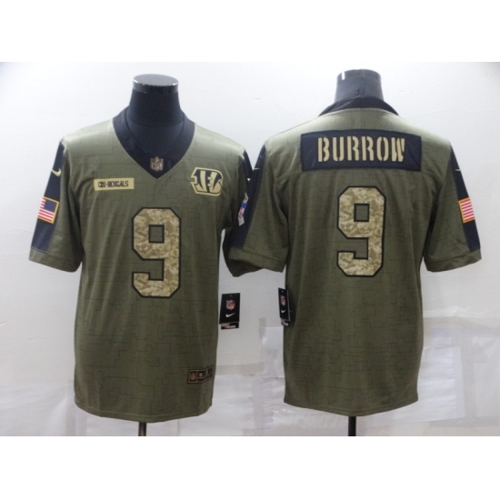 Men's Cincinnati Bengals #9 Joe Burrow Camo 2021 Salute To Service Limited Player Jersey Men's Cincinnati Bengals #9 Joe Burrow Camo 2021 Salute To Service Limited Player Jersey