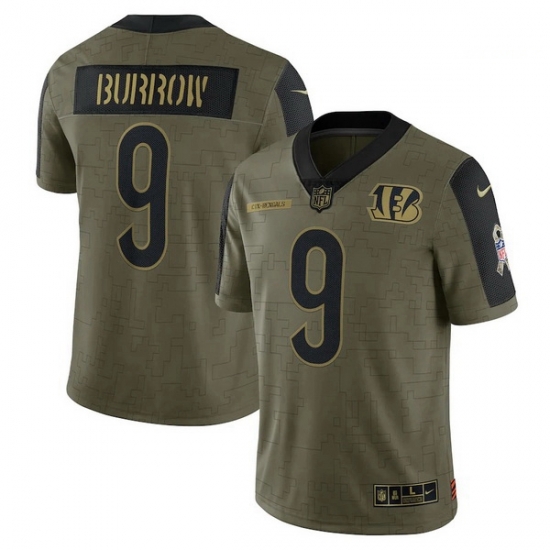 Men's Cincinnati Bengals Joe Burrow Nike Olive 2021 Salute To Service Limited Player Jersey Men's Cincinnati Bengals Joe Burrow Nike Olive 2021 Salute To Service Limited Player Jersey