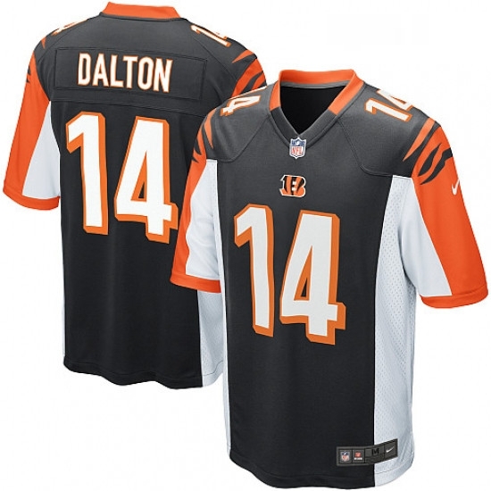 Mens Nike Cincinnati Bengals 14 Andy Dalton Game Black Team Color NFL Jersey Mens Nike Cincinnati Bengals 14 Andy Dalton Game Black Team Color NFL Jersey