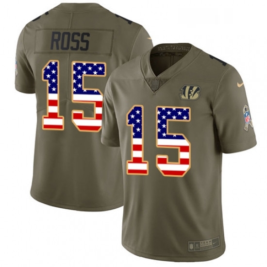 Mens Nike Cincinnati Bengals 15 John Ross Limited OliveUSA Flag 2017 Salute to Service NFL Jersey Mens Nike Cincinnati Bengals 15 John Ross Limited OliveUSA Flag 2017 Salute to Service NFL Jersey