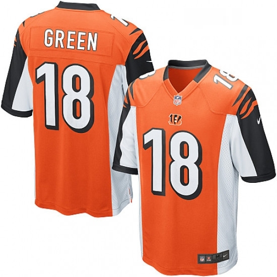 Mens Nike Cincinnati Bengals 18 AJ Green Game Orange Alternate NFL Jersey Mens Nike Cincinnati Bengals 18 AJ Green Game Orange Alternate NFL Jersey