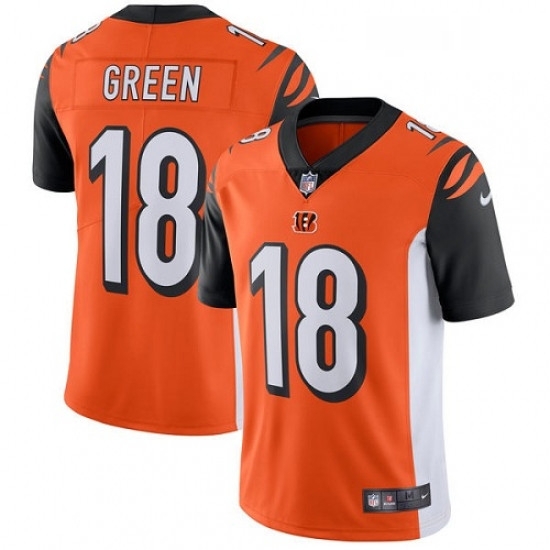 Mens Nike Cincinnati Bengals 18 AJ Green Vapor Untouchable Limited Orange Alternate NFL Jersey Mens Nike Cincinnati Bengals 18 AJ Green Vapor Untouchable Limited Orange Alternate NFL Jersey