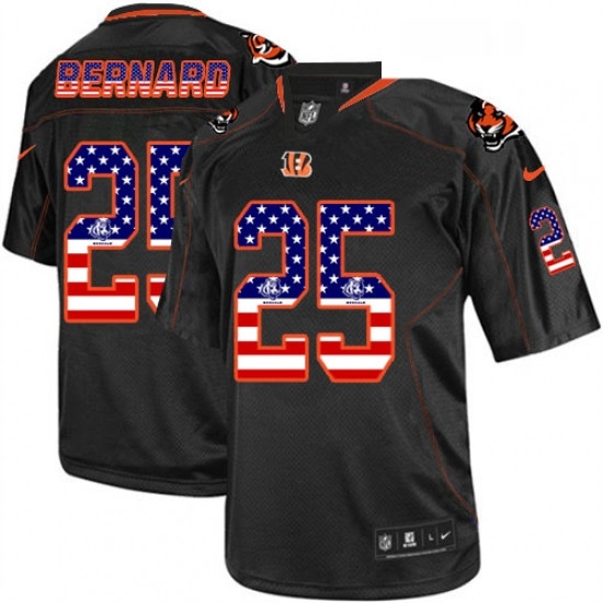 Mens Nike Cincinnati Bengals 25 Giovani Bernard Elite Black USA Flag FashionNFL Jersey Mens Nike Cincinnati Bengals 25 Giovani Bernard Elite Black USA Flag FashionNFL Jersey