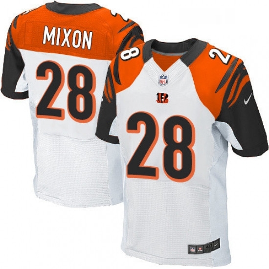 Mens Nike Cincinnati Bengals 28 Joe Mixon Elite White NFL Jersey Mens Nike Cincinnati Bengals 28 Joe Mixon Elite White NFL Jersey