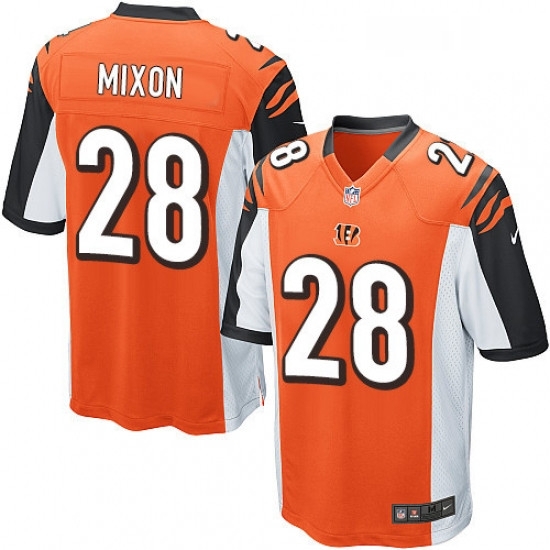 Mens Nike Cincinnati Bengals 28 Joe Mixon Game Orange Alternate NFL Jersey Mens Nike Cincinnati Bengals 28 Joe Mixon Game Orange Alternate NFL Jersey