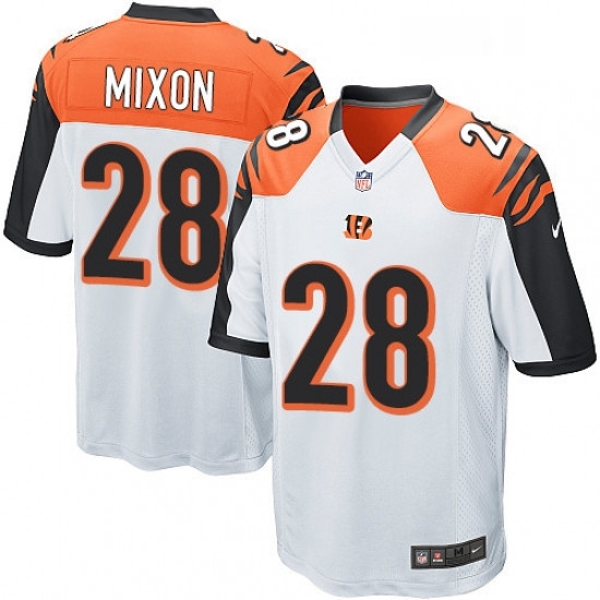 Mens Nike Cincinnati Bengals 28 Joe Mixon Game White NFL Jersey Mens Nike Cincinnati Bengals 28 Joe Mixon Game White NFL Jersey