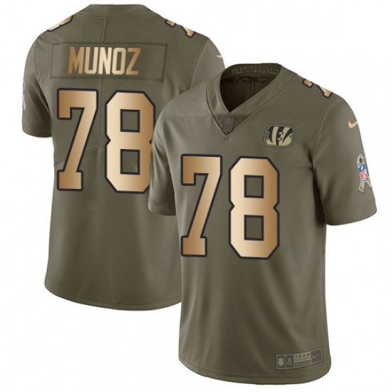Mens Nike Cincinnati Bengals 78 Anthony Munoz Limited OliveGold 2017 Salute to Service NFL Jersey Mens Nike Cincinnati Bengals 78 Anthony Munoz Limited OliveGold 2017 Salute to Service NFL Jersey