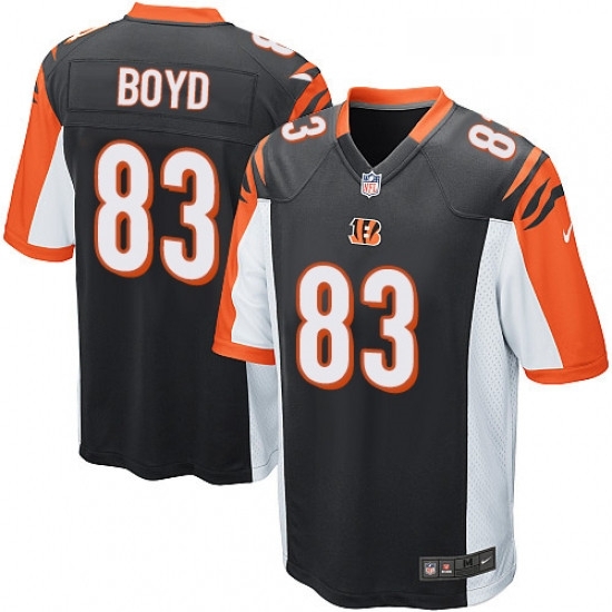 Mens Nike Cincinnati Bengals 83 Tyler Boyd Game Black Team Color NFL Jersey Mens Nike Cincinnati Bengals 83 Tyler Boyd Game Black Team Color NFL Jersey
