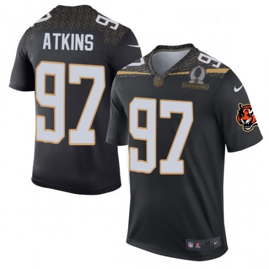 Mens Nike Cincinnati Bengals 97 Geno Atkins Elite Black Team Irvin 2016 Pro Bowl NFL Jersey Mens Nike Cincinnati Bengals 97 Geno Atkins Elite Black Team Irvin 2016 Pro Bowl NFL Jersey