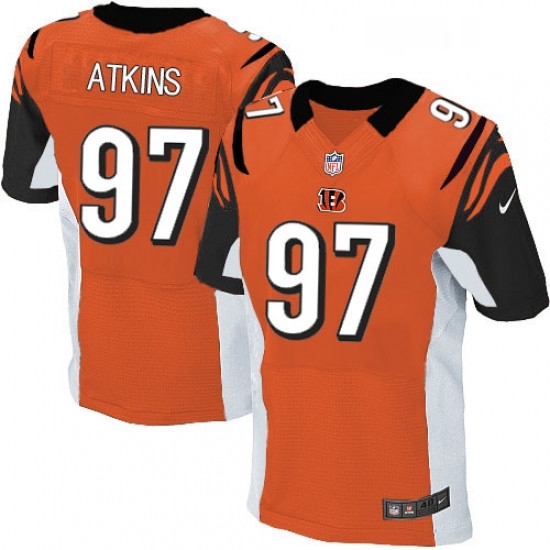 Mens Nike Cincinnati Bengals 97 Geno Atkins Elite Orange Alternate NFL Jersey Mens Nike Cincinnati Bengals 97 Geno Atkins Elite Orange Alternate NFL Jersey