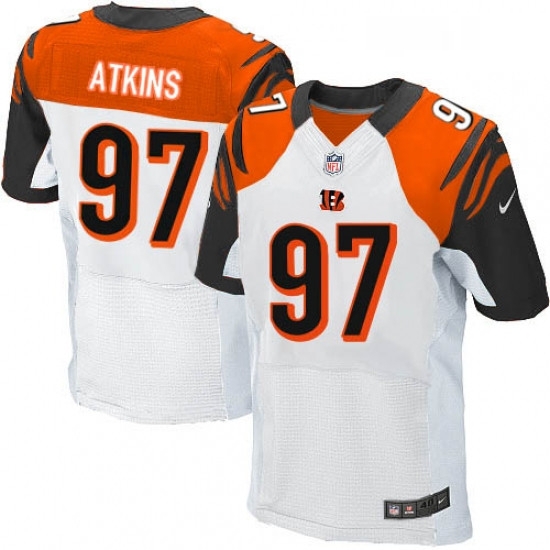 Mens Nike Cincinnati Bengals 97 Geno Atkins Elite White NFL Jersey Mens Nike Cincinnati Bengals 97 Geno Atkins Elite White NFL Jersey