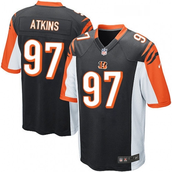Mens Nike Cincinnati Bengals 97 Geno Atkins Game Black Team Color NFL Jersey Mens Nike Cincinnati Bengals 97 Geno Atkins Game Black Team Color NFL Jersey
