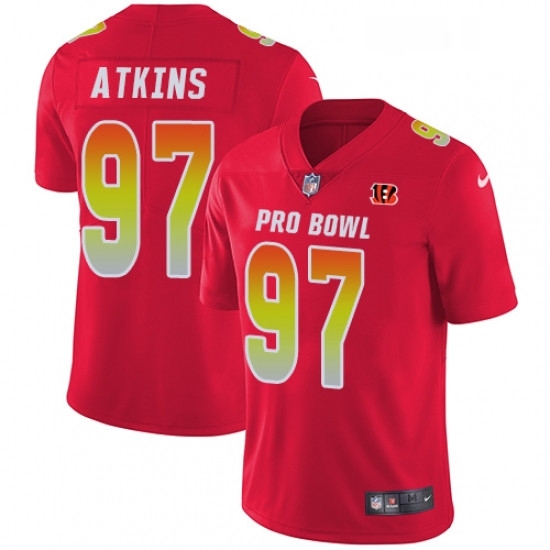 Mens Nike Cincinnati Bengals 97 Geno Atkins Limited Red 2018 Pro Bowl NFL Jersey Mens Nike Cincinnati Bengals 97 Geno Atkins Limited Red 2018 Pro Bowl NFL Jersey