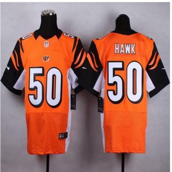 New Cincinnati Bengals #50 A.J. Hawk Orange Alternate Men Stitched NFL Elite Jersey New Cincinnati Bengals #50 A.J. Hawk Orange Alternate Men Stitched NFL Elite Jersey