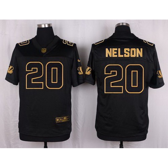 Nike Bengals #20 Reggie Nelson Black Mens Stitched NFL Elite Pro Line Gold Collection Jersey Nike Bengals #20 Reggie Nelson Black Mens Stitched NFL Elite Pro Line Gold Collection Jersey