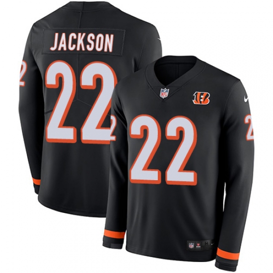 Nike Bengals #22 William Jackson Black Team Color Men Stitched NFL Limited Therma Long Sleeve Jersey Nike Bengals #22 William Jackson Black Team Color Men Stitched NFL Limited Therma Long Sleeve Jersey