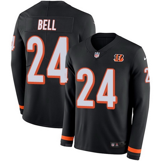 Nike Bengals 24 Vonn Bell Black Team Color Men Stitched NFL Limited Therma Long Sleeve Jersey Nike Bengals 24 Vonn Bell Black Team Color Men Stitched NFL Limited Therma Long Sleeve Jersey