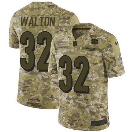 Nike Bengals #32 Mark Walton Camo Mens Stitched NFL Limited 2018 Salute To Service Jersey Nike Bengals #32 Mark Walton Camo Mens Stitched NFL Limited 2018 Salute To Service Jersey