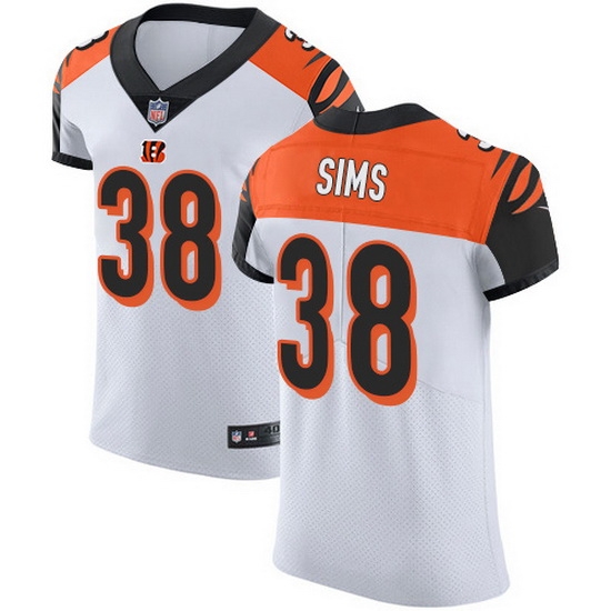 Nike Bengals 38 LeShaun Sims White Men Stitched NFL New Elite Jersey Nike Bengals 38 LeShaun Sims White Men Stitched NFL New Elite Jersey