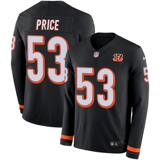 Nike Bengals #53 Billy Price Black Team Color Men Stitched NFL Limited Therma Long Sleeve Jersey Nike Bengals #53 Billy Price Black Team Color Men Stitched NFL Limited Therma Long Sleeve Jersey
