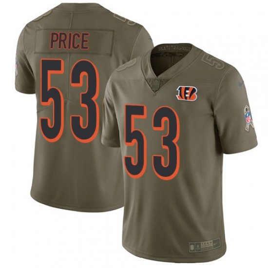 Nike Bengals #53 Billy Price Olive Mens Stitched NFL Limited 2017 Salute To Service Jersey Nike Bengals #53 Billy Price Olive Mens Stitched NFL Limited 2017 Salute To Service Jersey