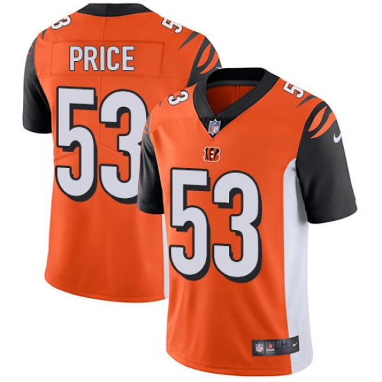 Nike Bengals #53 Billy Price Orange Alternate Mens Stitched NFL Vapor Untouchable Limited Jersey Nike Bengals #53 Billy Price Orange Alternate Mens Stitched NFL Vapor Untouchable Limited Jersey