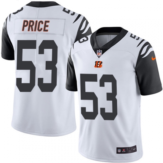 Nike Bengals #53 Billy Price White Mens Stitched NFL Limited Rush Jersey Nike Bengals #53 Billy Price White Mens Stitched NFL Limited Rush Jersey