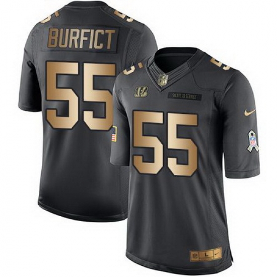 Nike Bengals #55 Vontaze Burfict Black Mens Stitched NFL Limited Gold Salute To Service Jersey Nike Bengals #55 Vontaze Burfict Black Mens Stitched NFL Limited Gold Salute To Service Jersey