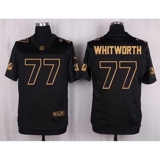 Nike Bengals #77 Andrew Whitworth Black Mens Stitched NFL Elite Pro Line Gold Collection Jersey Nike Bengals #77 Andrew Whitworth Black Mens Stitched NFL Elite Pro Line Gold Collection Jersey
