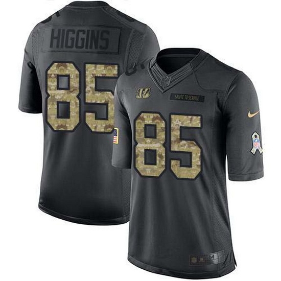 Nike Bengals 85 Tee Higgins Black Men Stitched NFL Limited 2016 Salute to Service Jersey Nike Bengals 85 Tee Higgins Black Men Stitched NFL Limited 2016 Salute to Service Jersey