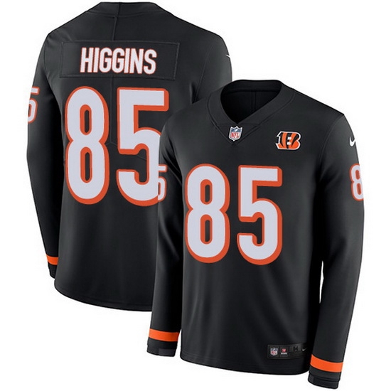 Nike Bengals 85 Tee Higgins Black Team Color Men Stitched NFL Limited Therma Long Sleeve Jersey Nike Bengals 85 Tee Higgins Black Team Color Men Stitched NFL Limited Therma Long Sleeve Jersey