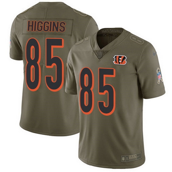 Nike Bengals 85 Tee Higgins Olive Men Stitched NFL Limited 2017 Salute To Service Jersey Nike Bengals 85 Tee Higgins Olive Men Stitched NFL Limited 2017 Salute To Service Jersey