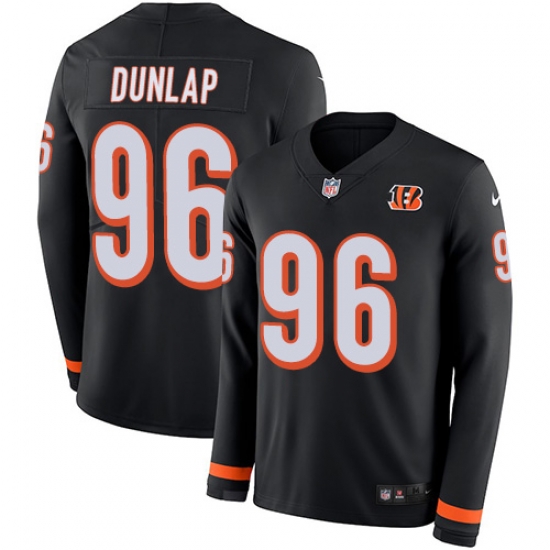 Nike Bengals #96 Carlos Dunlap Black Team Color Men Stitched NFL Limited Therma Long Sleeve Jersey Nike Bengals #96 Carlos Dunlap Black Team Color Men Stitched NFL Limited Therma Long Sleeve Jersey