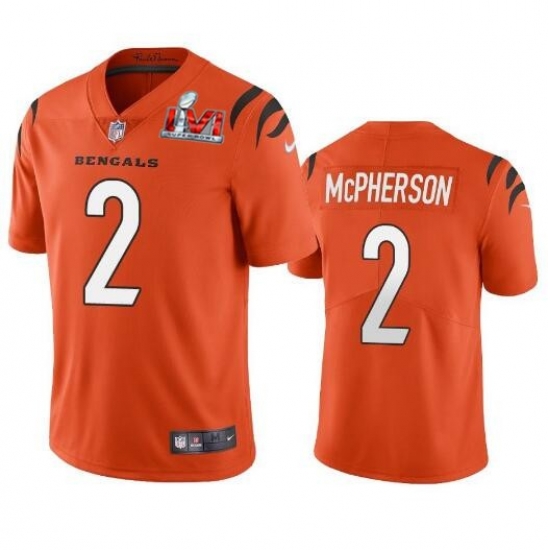 Nike Cincinati Bengals 2 Evan McPherson Orange 2022 Super Bowl LVI Vapor Limited Jersey Nike Cincinati Bengals 2 Evan McPherson Orange 2022 Super Bowl LVI Vapor Limited Jersey