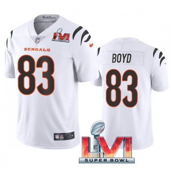 Nike Cincinati Bengals 83 Tyler Boyd White 2022 Super Bowl LVI Vapor Limited Jersey Nike Cincinati Bengals 83 Tyler Boyd White 2022 Super Bowl LVI Vapor Limited Jersey