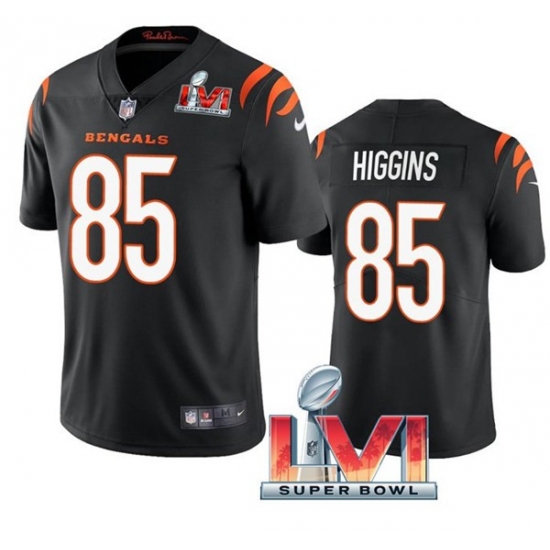 Nike Cincinati Bengals 85 Tee Higgins Black 2022 Super Bowl LVI Vapor Limited Jersey Nike Cincinati Bengals 85 Tee Higgins Black 2022 Super Bowl LVI Vapor Limited Jersey