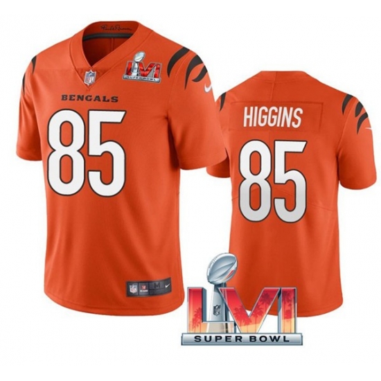 Nike Cincinati Bengals 85 Tee Higgins Orange 2022 Super Bowl LVI Vapor Limited Jersey Nike Cincinati Bengals 85 Tee Higgins Orange 2022 Super Bowl LVI Vapor Limited Jersey
