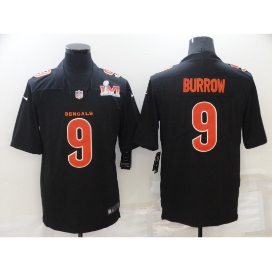 Nike Cincinati Bengals 9 Joe Burrow Black 2022 Super Bowl LVI Vapor Limited Jersey Nike Cincinati Bengals 9 Joe Burrow Black 2022 Super Bowl LVI Vapor Limited Jersey
