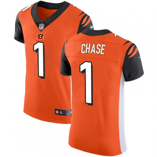 Nike Cincinnati Bengals 1 Ja 27Marr Chase Orange Alternate Men Stitched NFL New Elite Jersey Nike Cincinnati Bengals 1 Ja 27Marr Chase Orange Alternate Men Stitched NFL New Elite Jersey