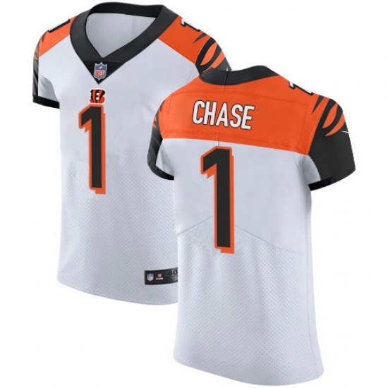 Nike Cincinnati Bengals 1 Ja 27Marr Chase White Men Stitched NFL New Elite Jersey Nike Cincinnati Bengals 1 Ja 27Marr Chase White Men Stitched NFL New Elite Jersey