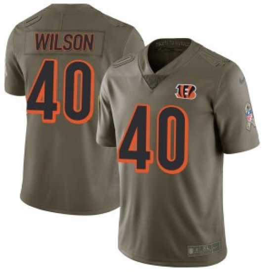 Nike Cincinnati Bengals 40 Brandon Wilson Mens Limited Green 2017 Salute to Service Jersey Nike Cincinnati Bengals 40 Brandon Wilson Mens Limited Green 2017 Salute to Service Jersey