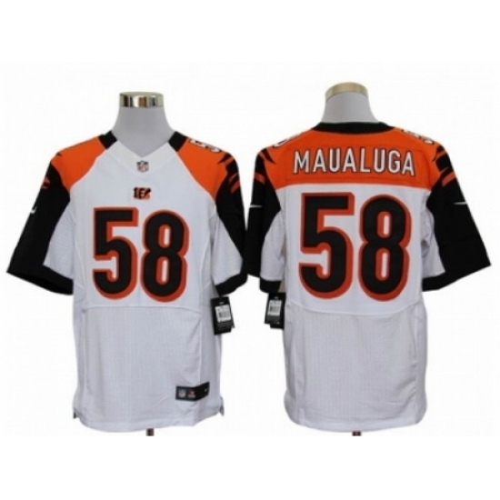 Nike Cincinnati Bengals 58 Rey Maualuga White Elite NFL Jersey Nike Cincinnati Bengals 58 Rey Maualuga White Elite NFL Jersey