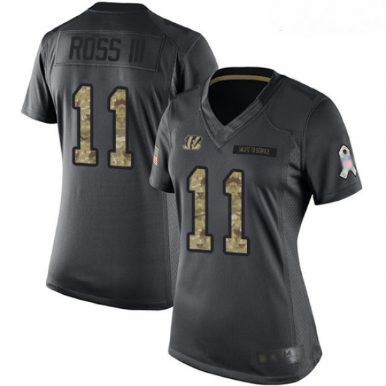 Bengals #11 John Ross III Black Women Stitched Football Limited 2016 Salute to Service Jersey Bengals #11 John Ross III Black Women Stitched Football Limited 2016 Salute to Service Jersey