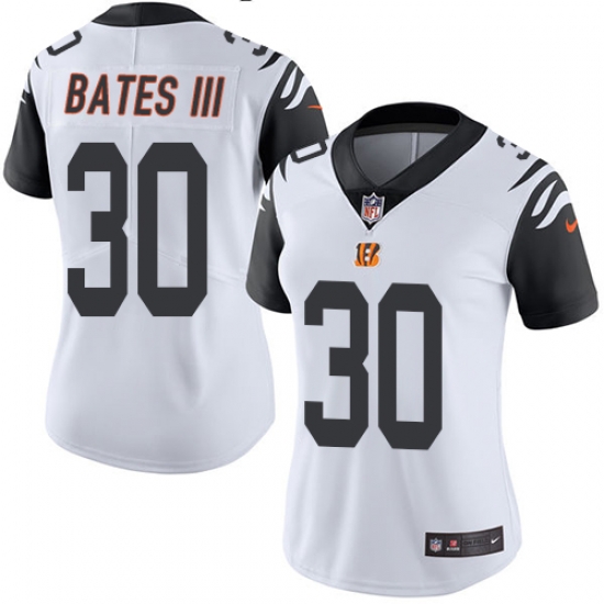 Nike Bengals #30 Jessie Bates III White Womens Stitched NFL Limited Rush Jersey Nike Bengals #30 Jessie Bates III White Womens Stitched NFL Limited Rush Jersey