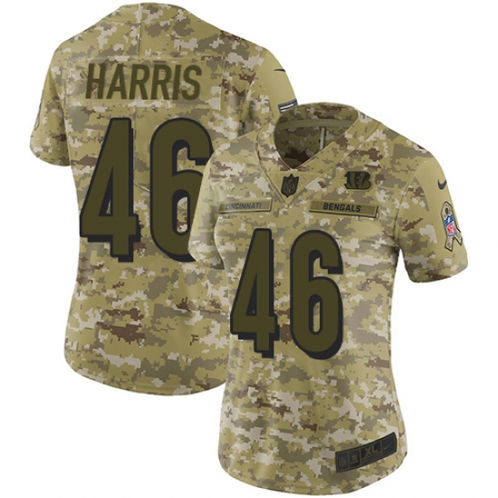 Nike Bengals #46 Clark Harris Camo Women Stitched NFL Limited 2018 Salute to Service Jersey Nike Bengals #46 Clark Harris Camo Women Stitched NFL Limited 2018 Salute to Service Jersey